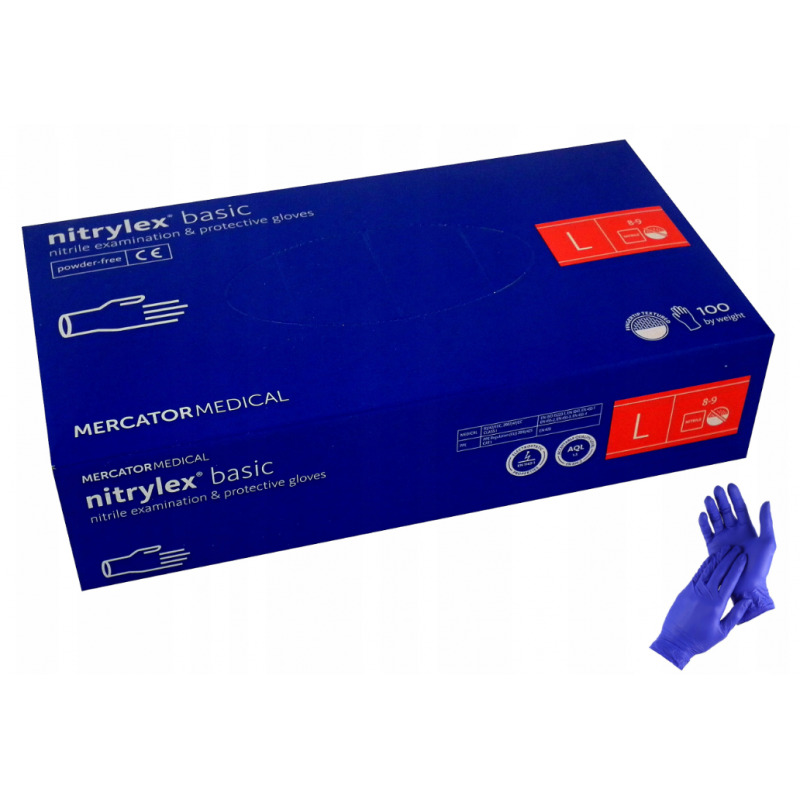  Rękawice nitrylowe NITRYLEX BASIC niebieskie 100 Nasze Produkty